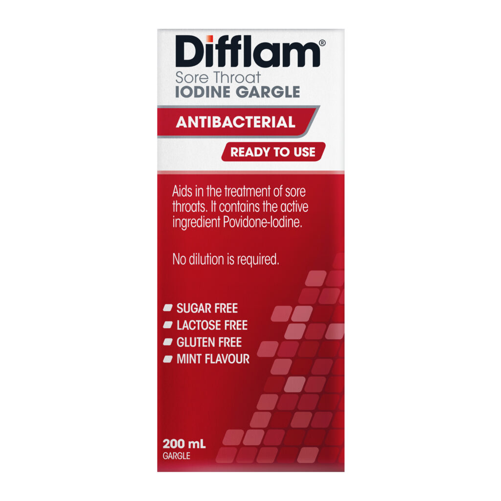 Difflam Sore Throat Iodine Gargle Ready to Use 200mL