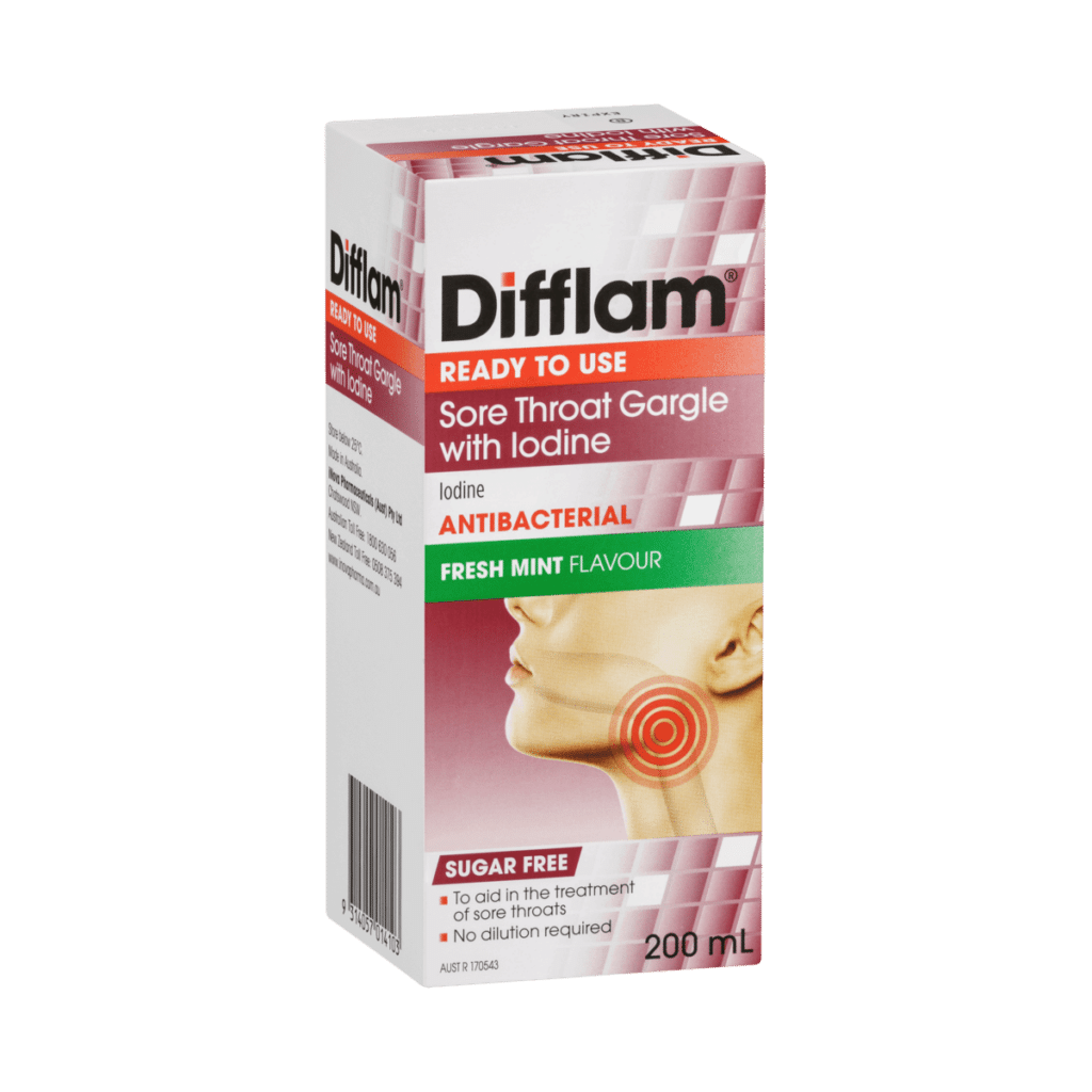 Difflam Ready to Use Sore Throat Gargle with Iodine