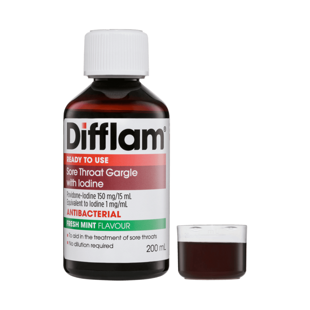 Difflam Ready to Use Sore Throat Gargle with Iodine