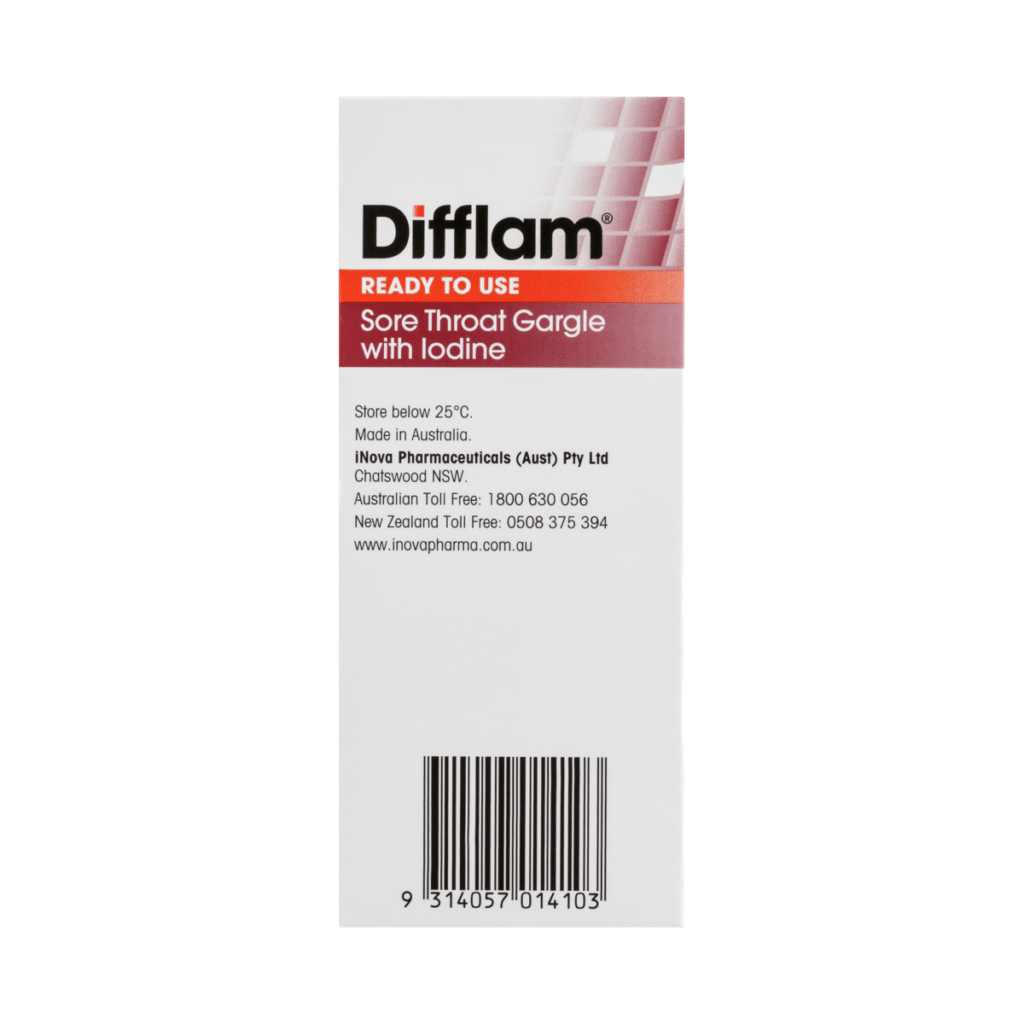 Difflam Ready to Use Sore Throat Gargle with Iodine