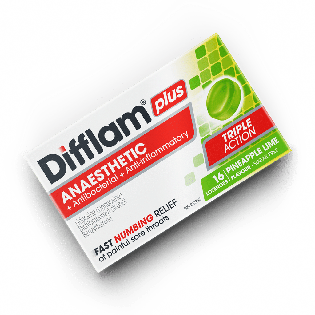 Difflam Plus Anaesthetic Pineapple And Lime Lozenges