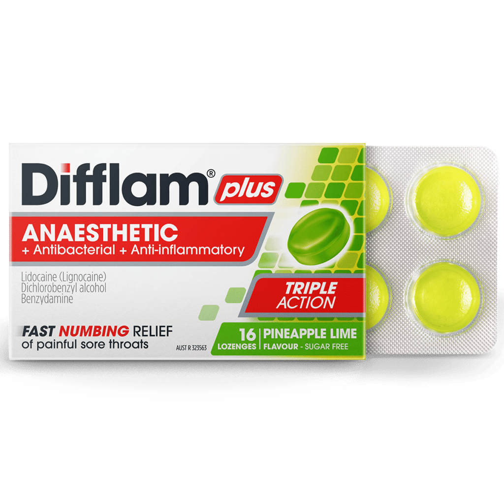 Difflam Plus Anaesthetic Pineapple And Lime Lozenges