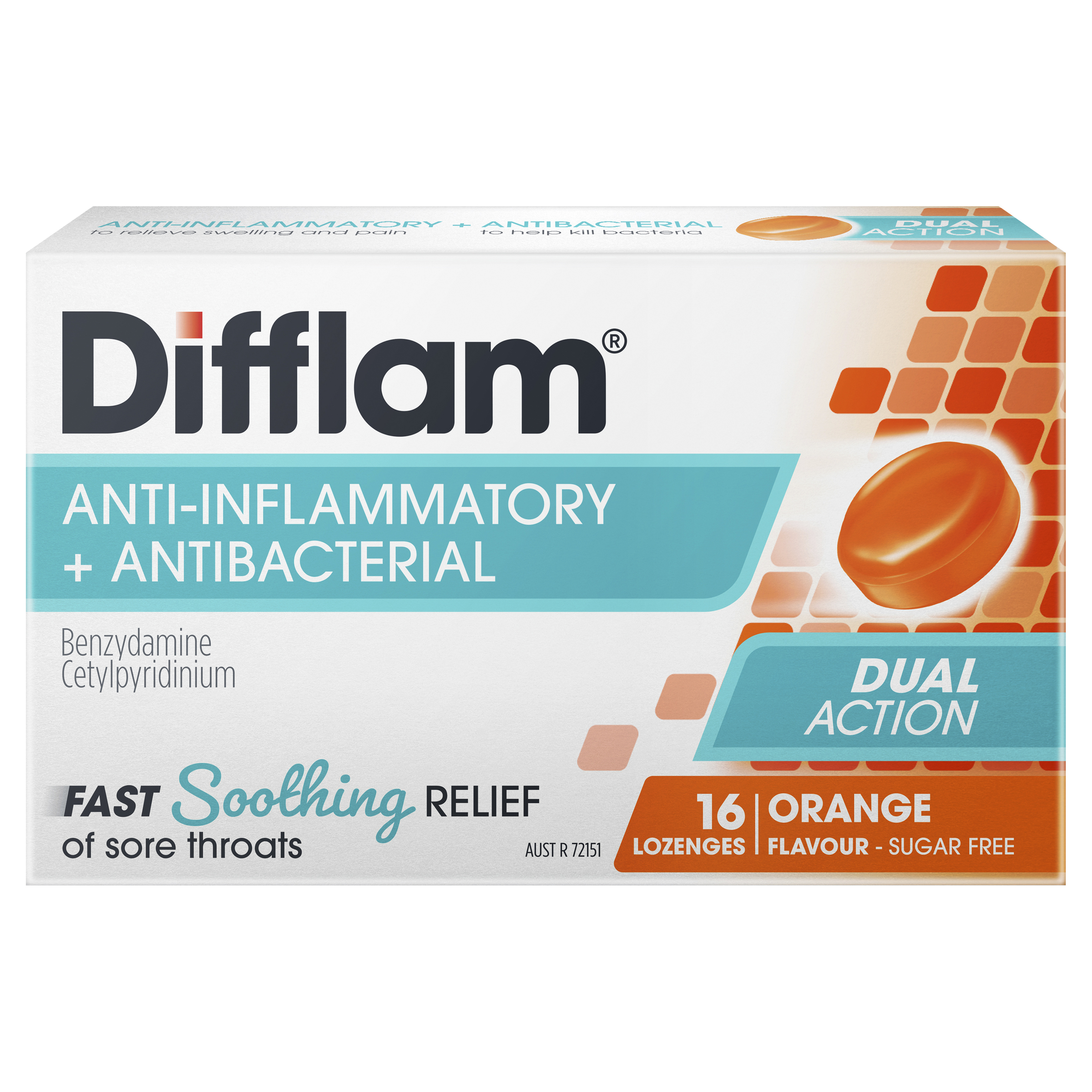 Difflam Sore Throat Pack  Orange 16 Pack 