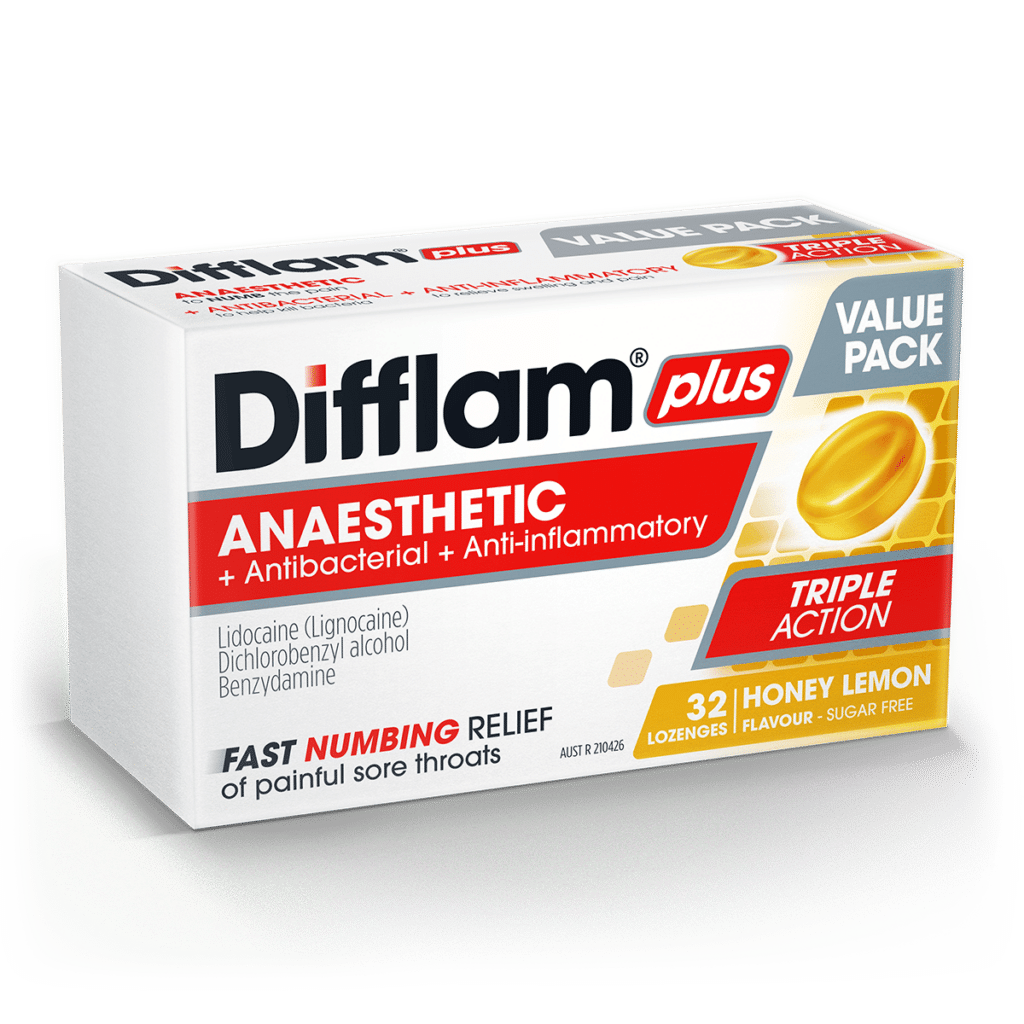 Difflam Plus Anaesthetic Honey and Lemon Lozenges