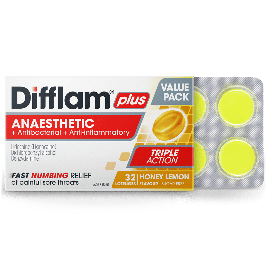 Difflam Plus Anaesthetic Honey and Lemon Lozenges