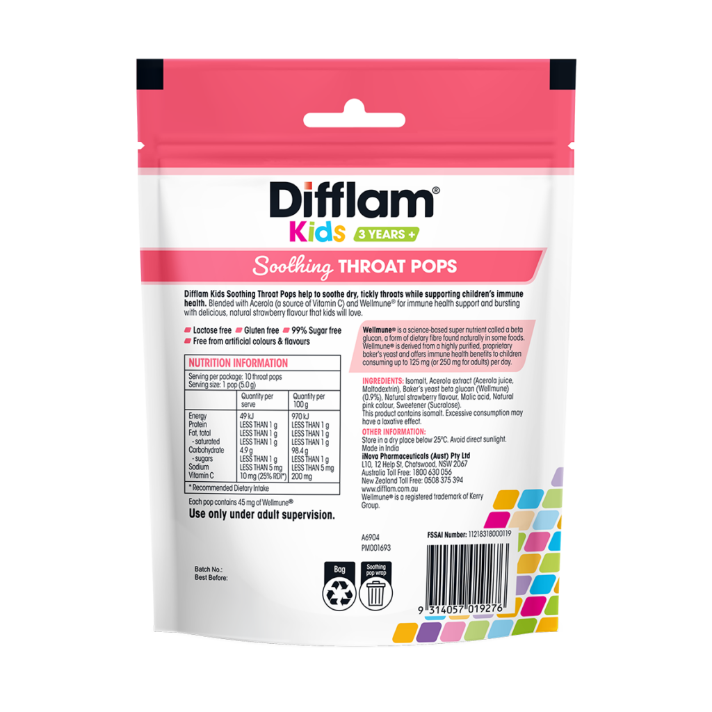 Difflam® Kids Soothing Throat Pops Strawberry