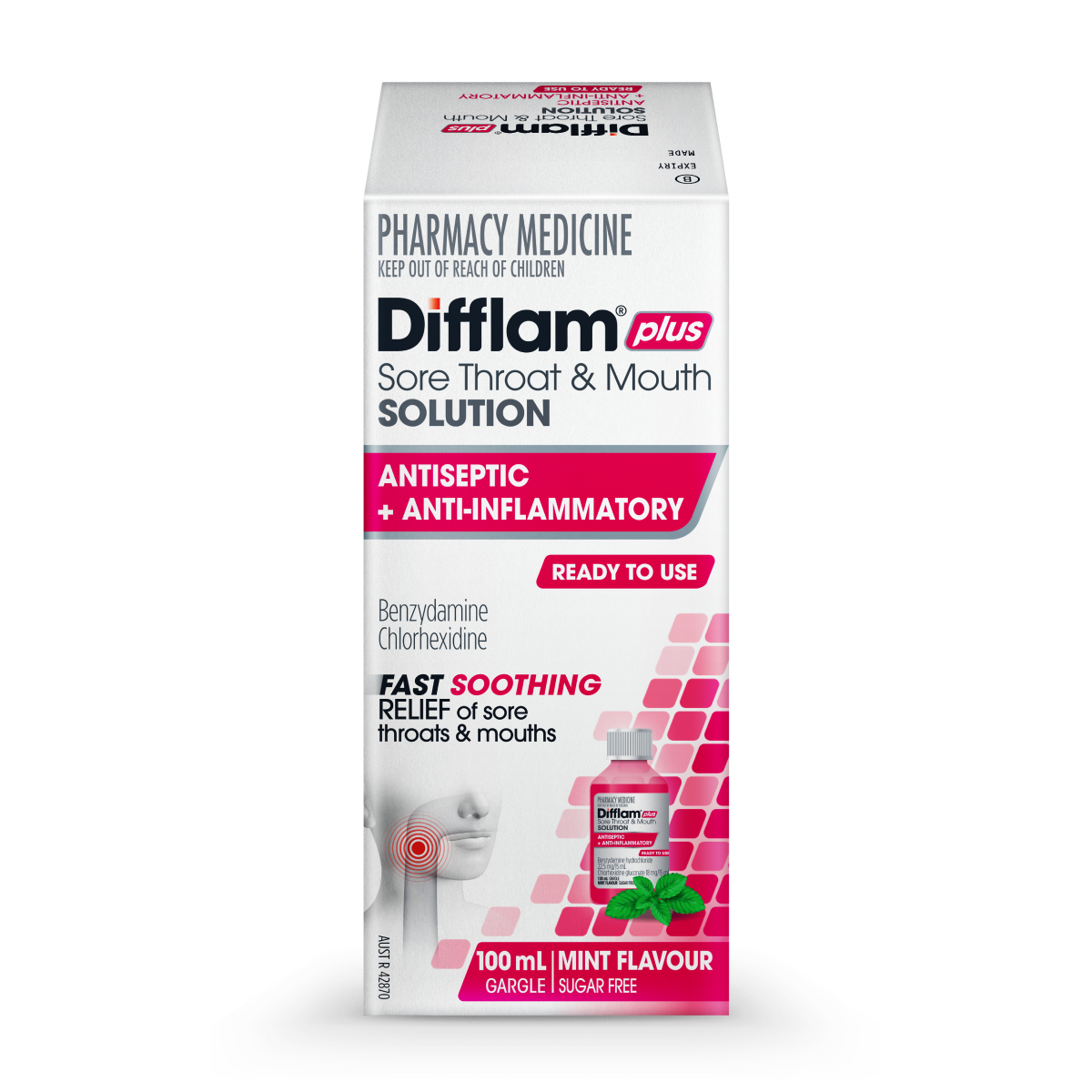 Difflam Plus Sore Throat & Mouth Solution