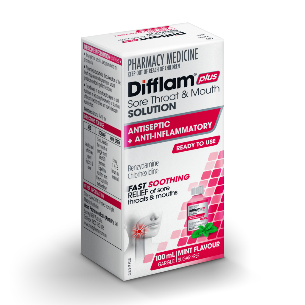 Difflam Plus Sore Throat & Mouth Solution