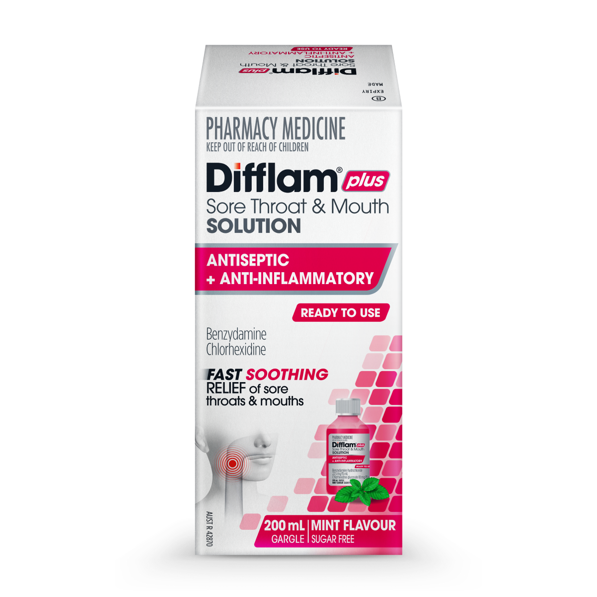 Difflam Plus Sore Throat & Mouth Solution