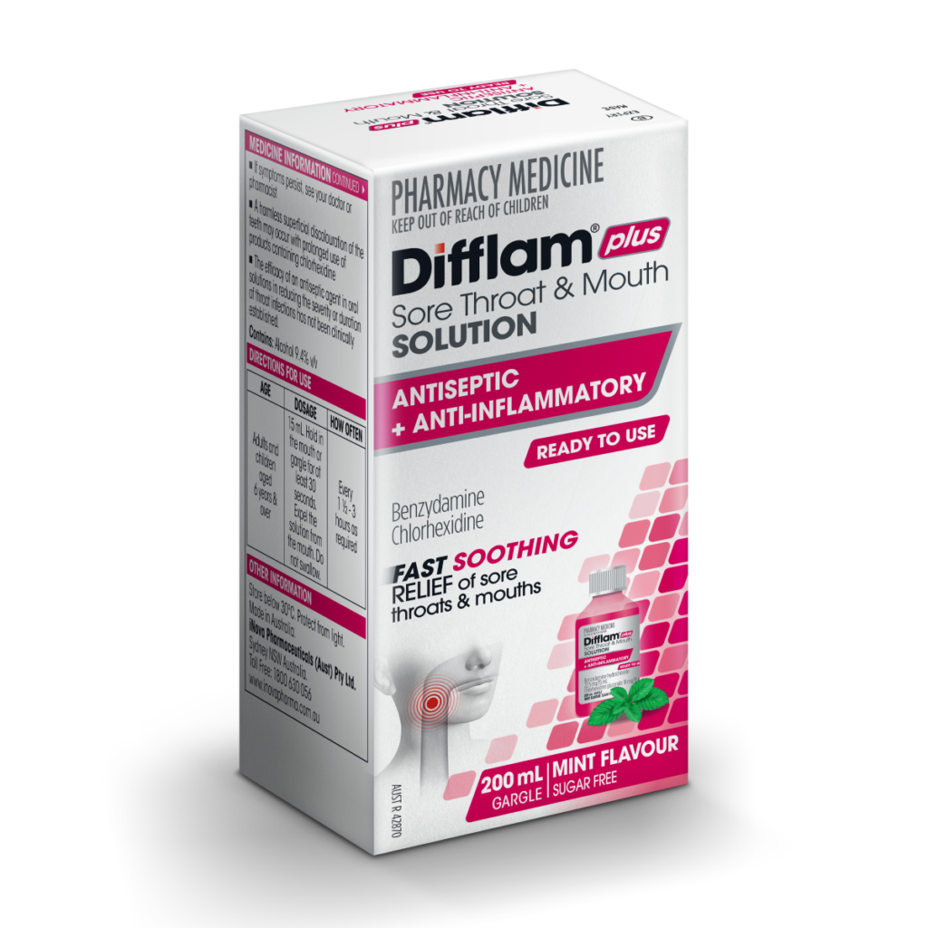 Difflam Plus Sore Throat & Mouth Solution